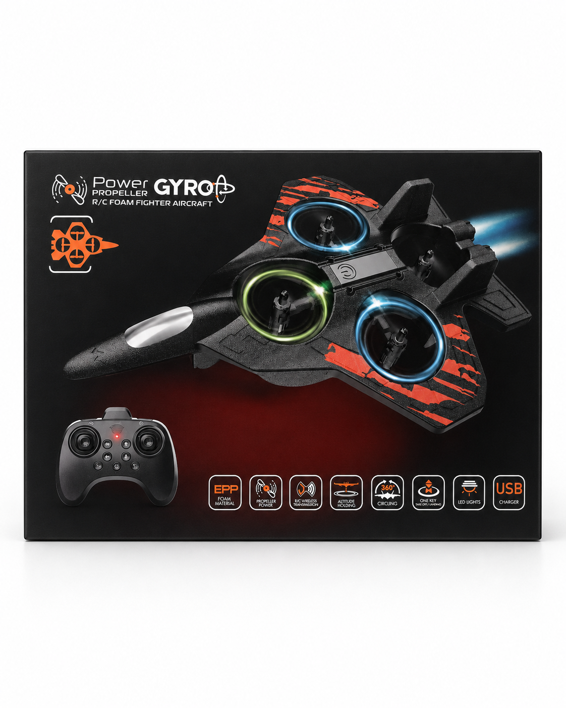 RC Foam Fighter Jet Aircraft with Gyro Control