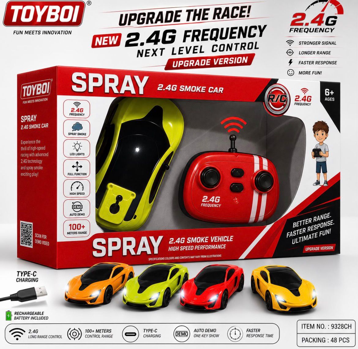 TOYBOI Spray 2.4G Smoke Car