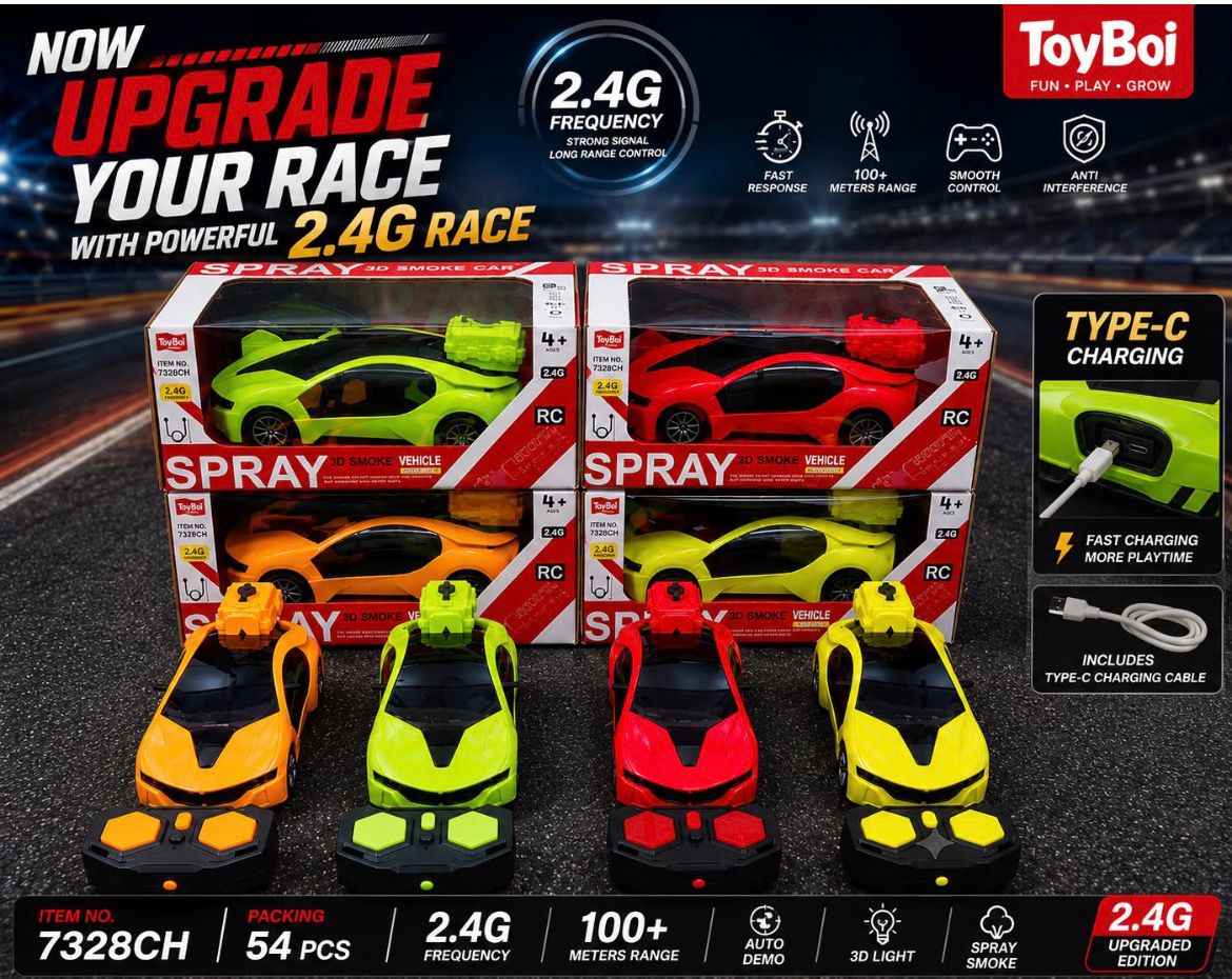 ToyBoi Spray 3D Smoke Vehicle – RC Car Set