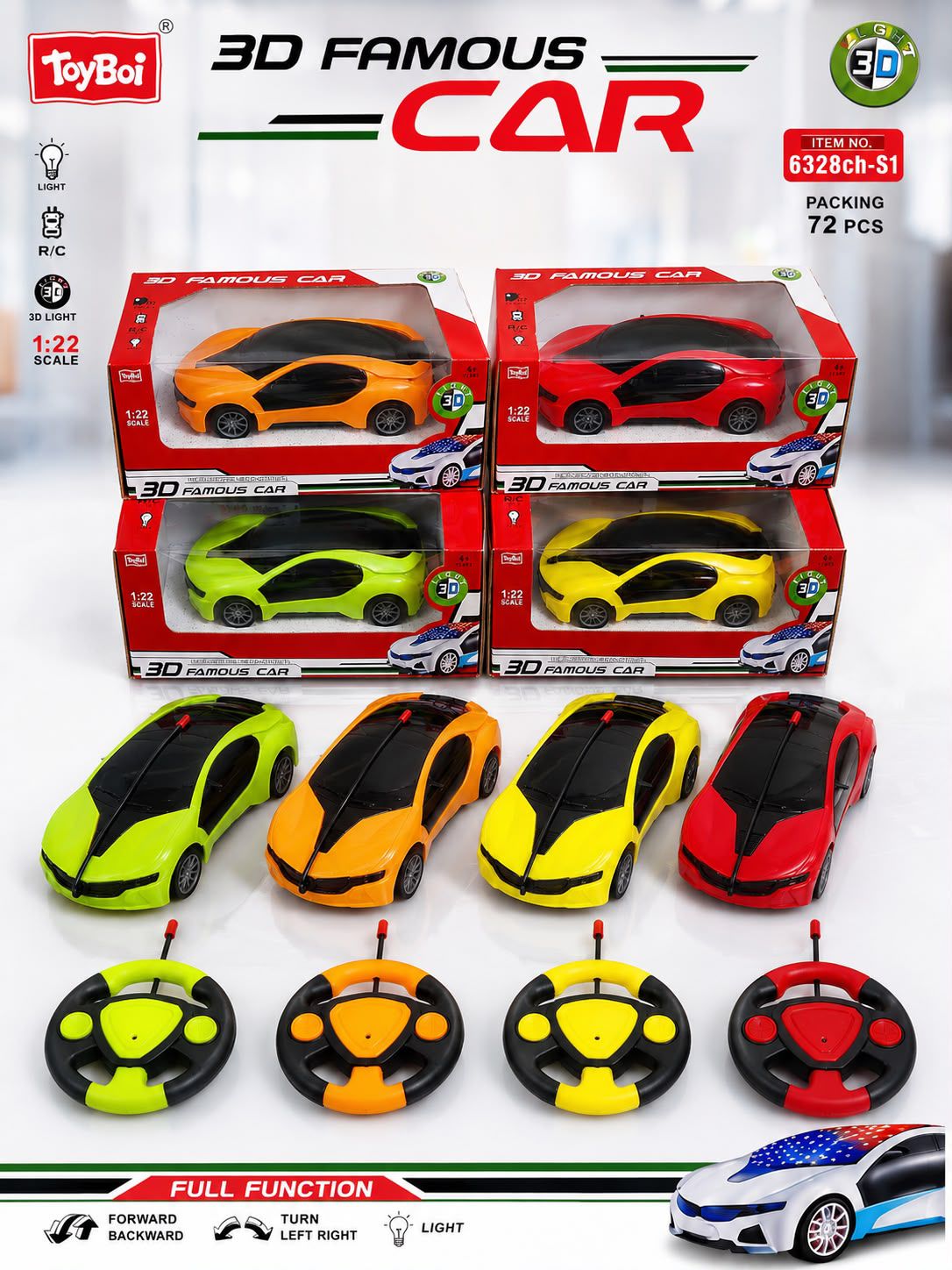 ToyBoi 3D Famous Car – RC Sports Car Set