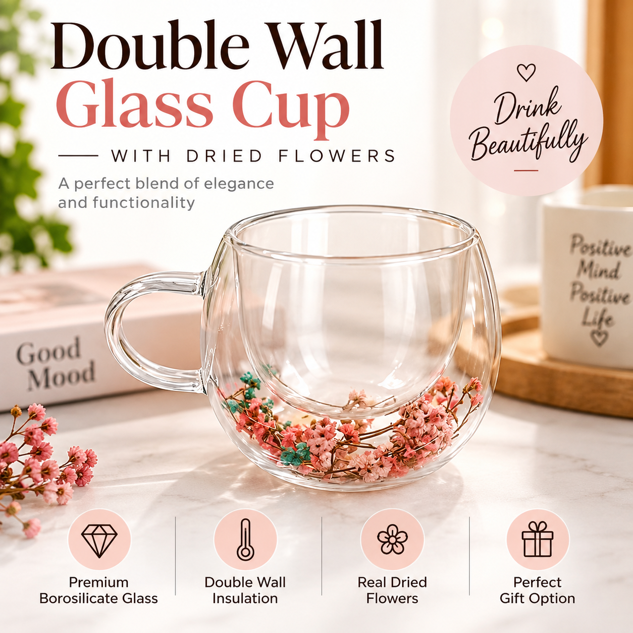 Double-Wall Clear Glass Tumbler
