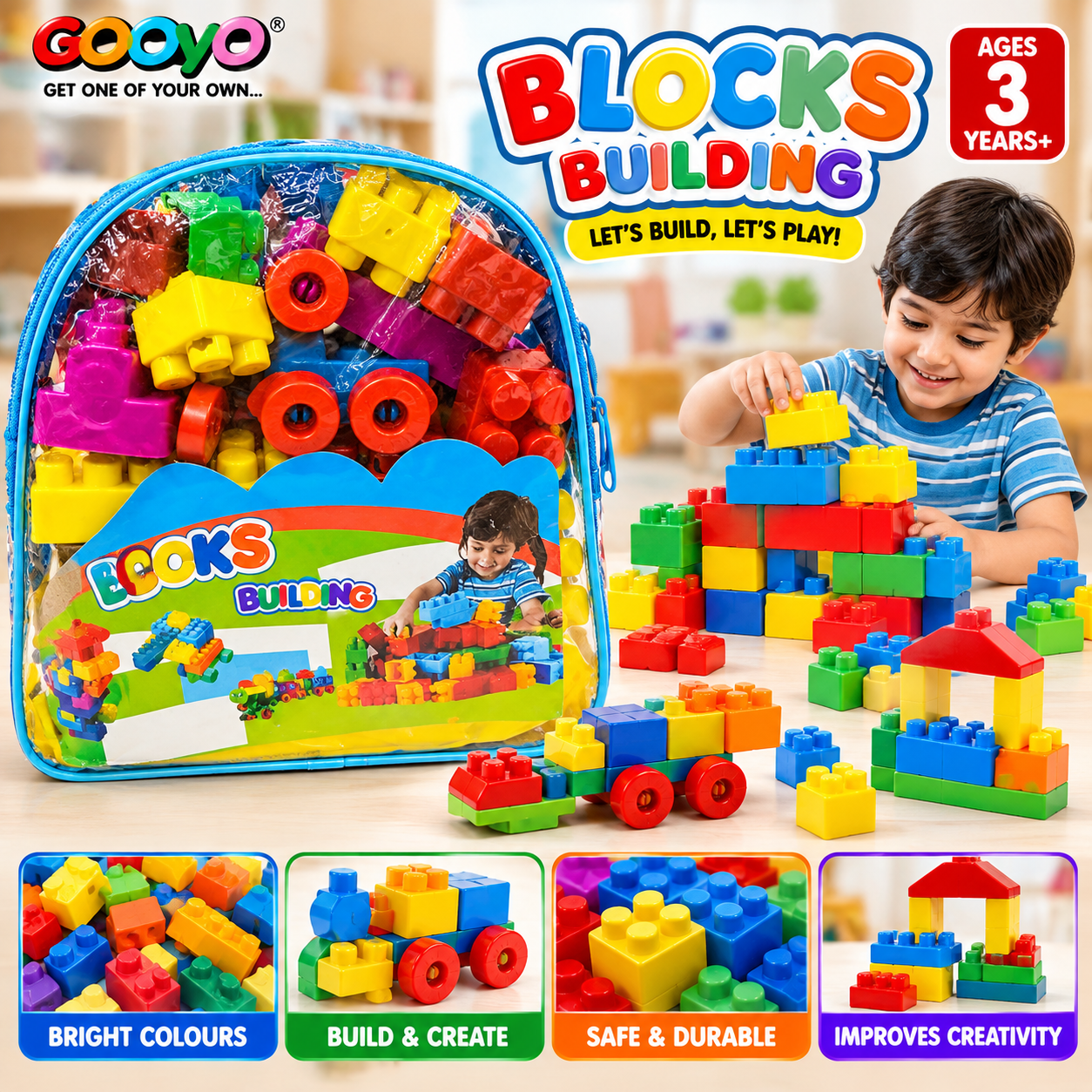 GOOYO Colorful Building Blocks Play Set