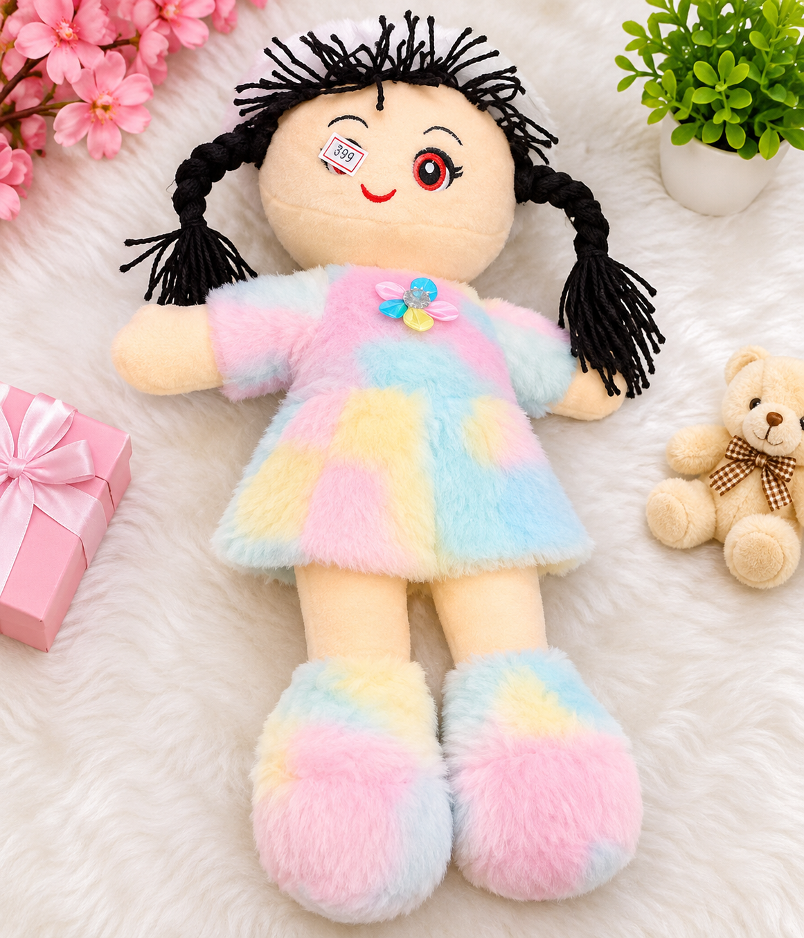 KKRISHNA TRADER Cartoon Style Soft Girl Doll Toy | Kids Playing & Gift Doll  - 42 cm (Multicolor)